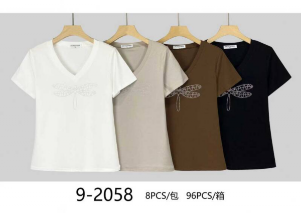 Bluzki damskie Roz Standard, Mix Kolor Paczka 8 szt